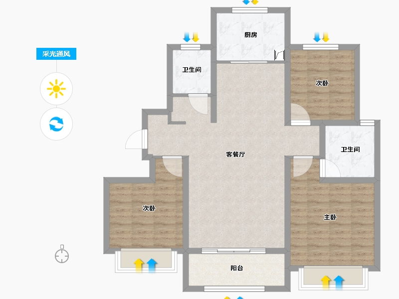 山东省-济南市-海信彩虹谷-94.00-户型库-采光通风