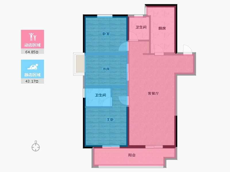 河南省-郑州市-中昂·玉棠府-96.79-户型库-动静分区