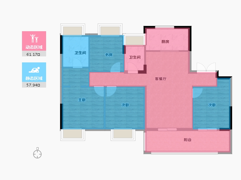 江苏省-南通市-远创宸樾-108.00-户型库-动静分区