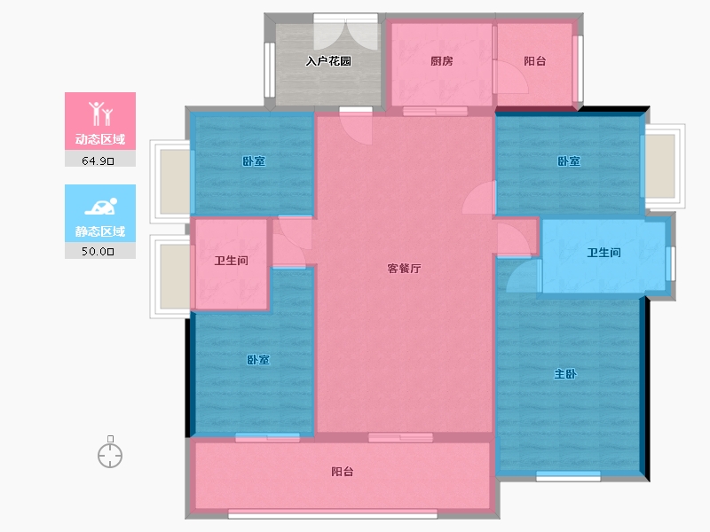 广东省-河源市-鸿运源壹号公馆-110.00-户型库-动静分区