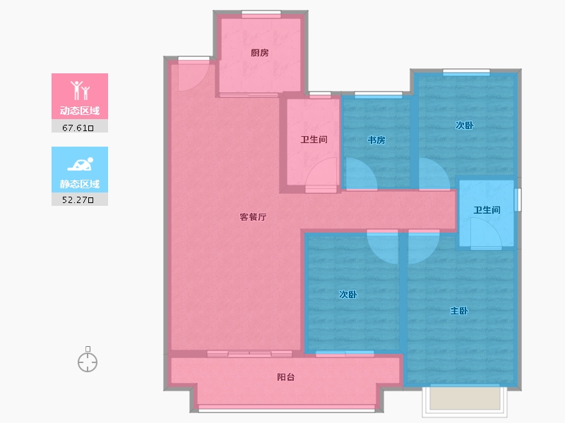 江苏省-南通市-如东中骏世界城-108.01-户型库-动静分区