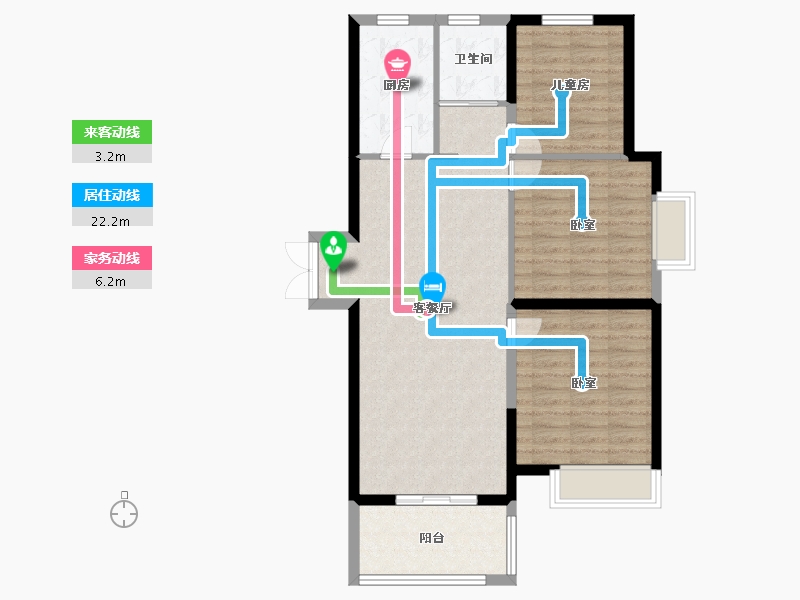 河南省-郑州市-泰宏建业国际城​-86.60-户型库-动静线