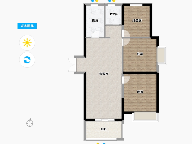 河南省-郑州市-泰宏建业国际城​-86.60-户型库-采光通风