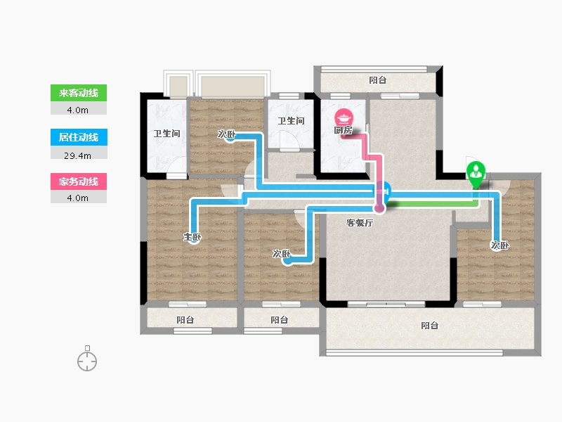 江苏省-南通市-春风里-113.60-户型库-动静线