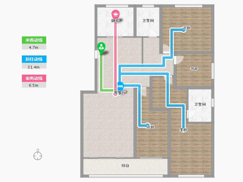 湖南省-岳阳市-远大小区-160.00-户型库-动静线