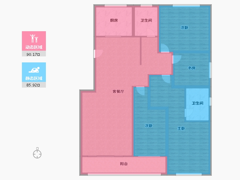 湖南省-岳阳市-远大小区-160.00-户型库-动静分区