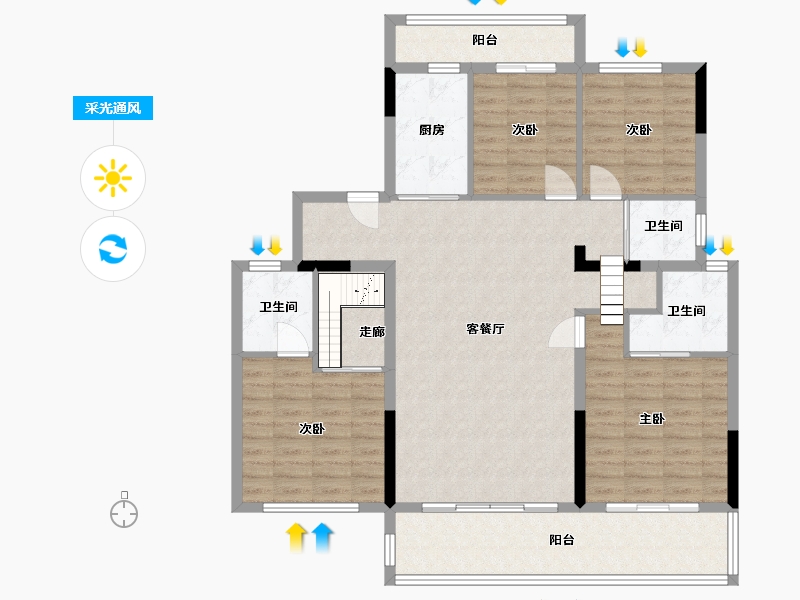 河南省-周口市-碧桂园-108.00-户型库-采光通风