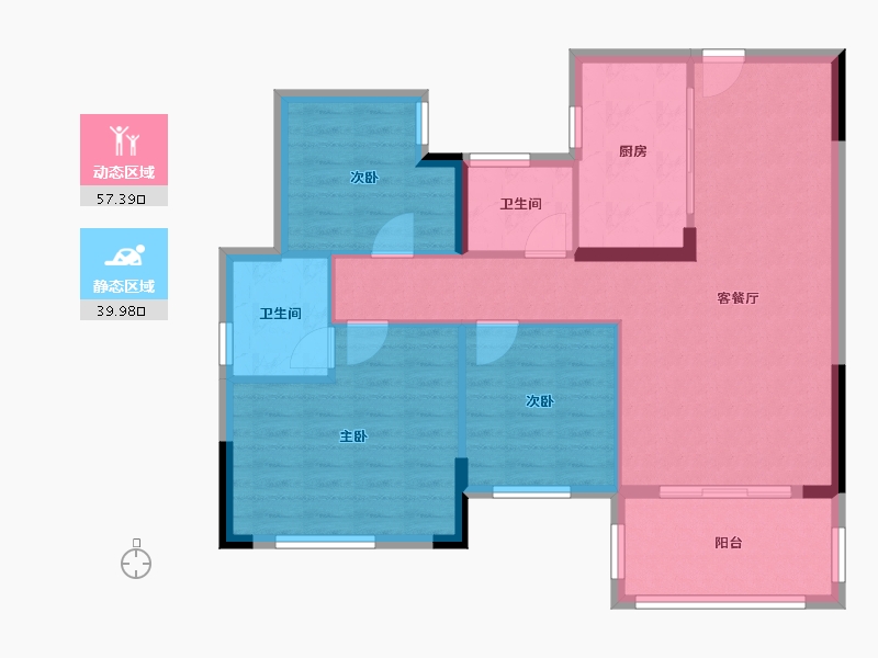 湖北省-黄冈市-韵湖首府-100.49-户型库-动静分区