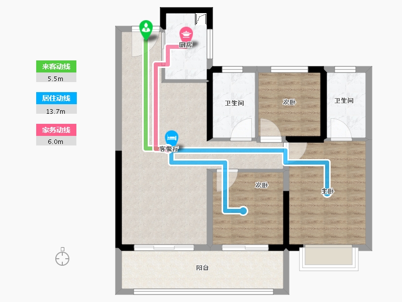 江苏省-南通市-紫琅天成-87.76-户型库-动静线