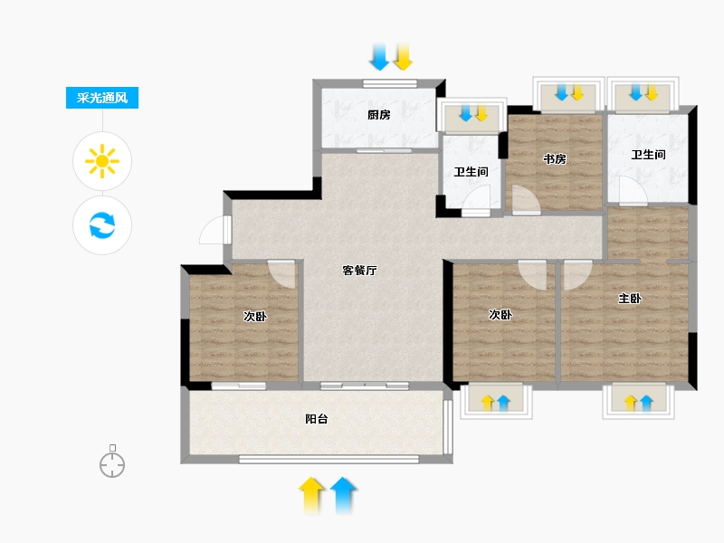 江苏省-南通市-远创宸樾-110.50-户型库-采光通风