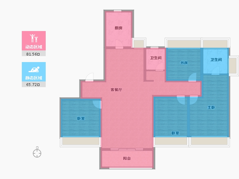 河南省-郑州市-朗悦公园府-132.01-户型库-动静分区