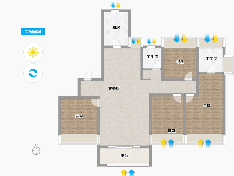 河南省-郑州市-朗悦公园府-132.01-户型库-采光通风