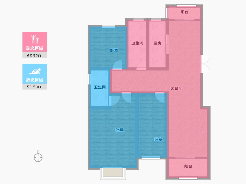 河南省-郑州市-上街龙吟世家​-104.80-户型库-动静分区