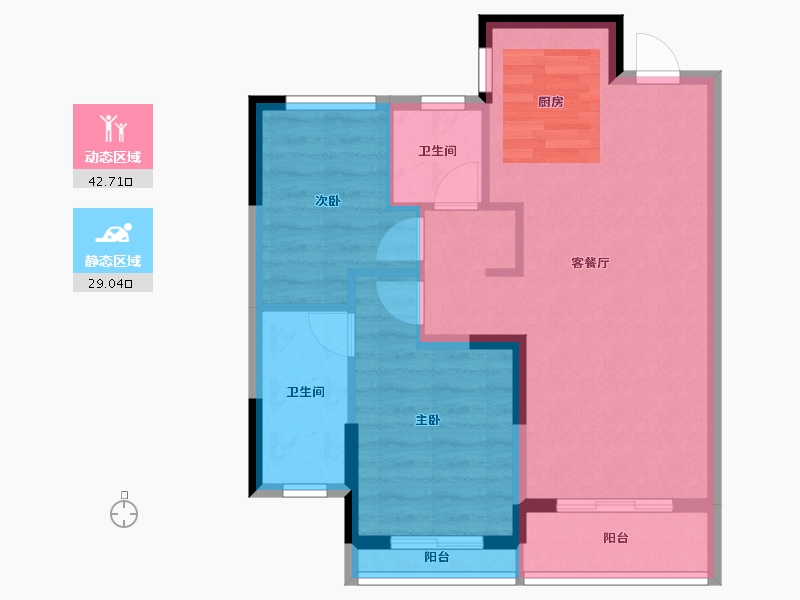 浙江省-嘉兴市-绿城濮园-64.00-户型库-动静分区