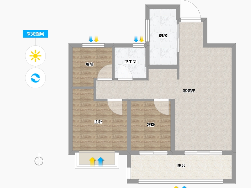 江苏省-南通市-融创·时代中心-73.60-户型库-采光通风