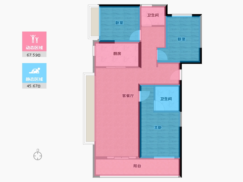 河南省-郑州市-万科翠湾中城​-100.81-户型库-动静分区