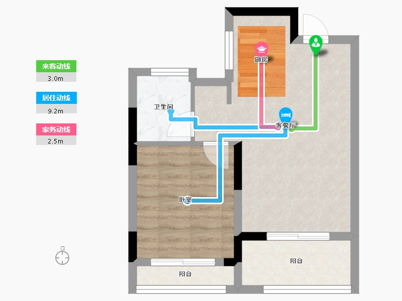 浙江省-嘉兴市-绿城濮园-45.00-户型库-动静线