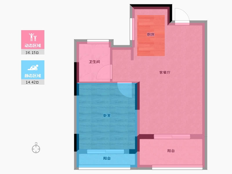 浙江省-嘉兴市-绿城濮园-45.00-户型库-动静分区