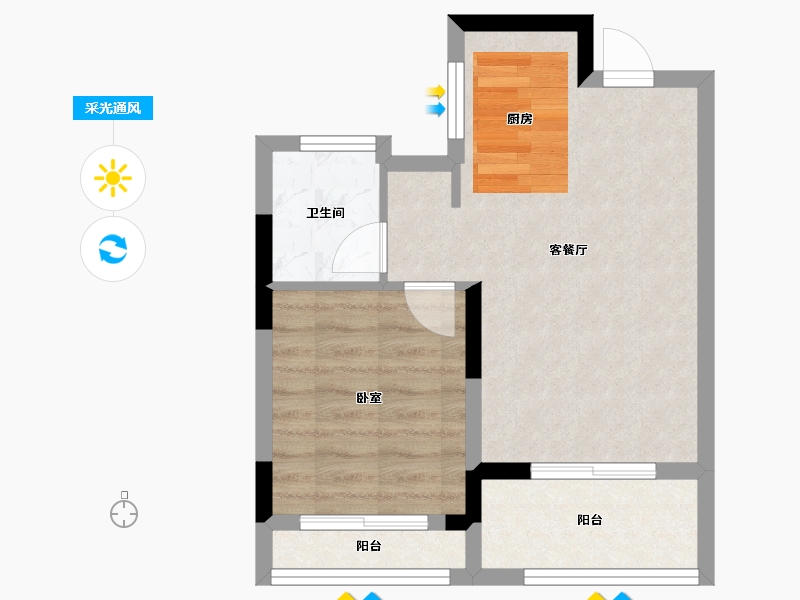 浙江省-嘉兴市-绿城濮园-45.00-户型库-采光通风