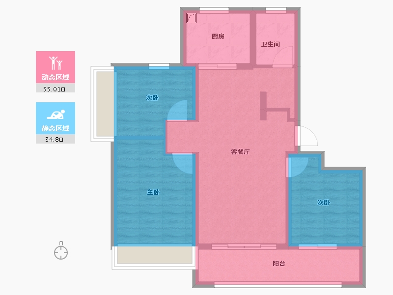 山东省-济南市-海信翰墨府​-80.00-户型库-动静分区