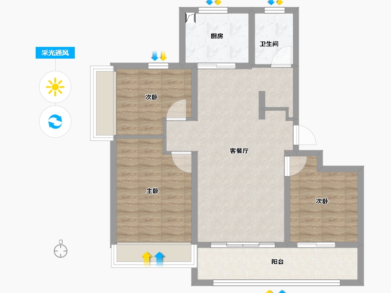 山东省-济南市-海信翰墨府​-80.00-户型库-采光通风