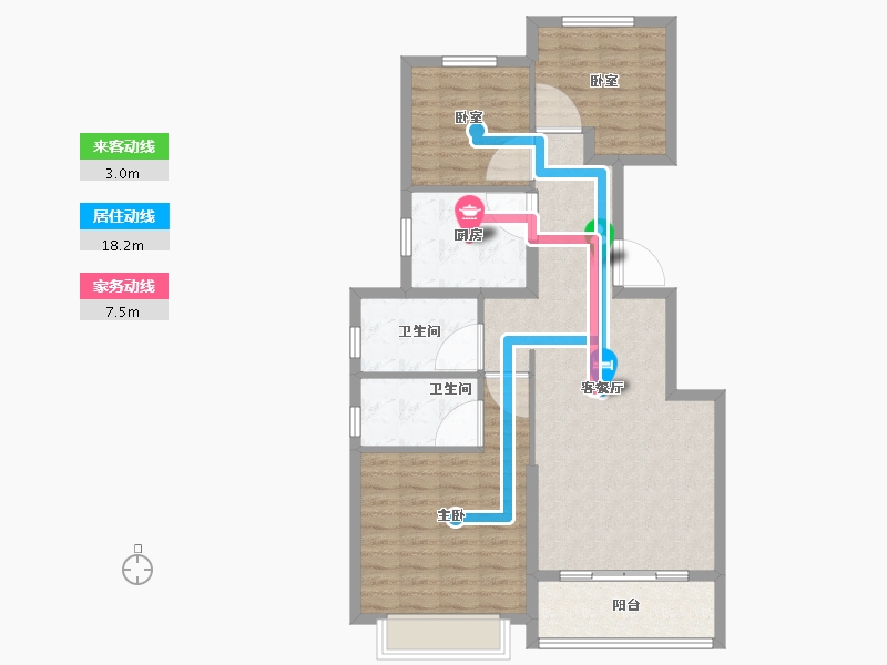 北京-北京市-北京恒大上河院-92.00-户型库-动静线