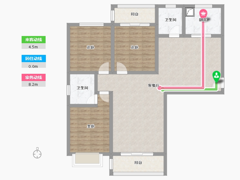 陕西省-咸阳市-龙泉时代新城-110.83-户型库-动静线