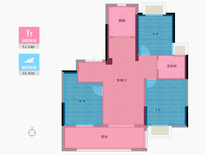 江苏省-南通市-远创宸樾-76.00-户型库-动静分区