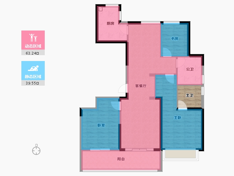 河南省-郑州市-天伦城​-96.00-户型库-动静分区