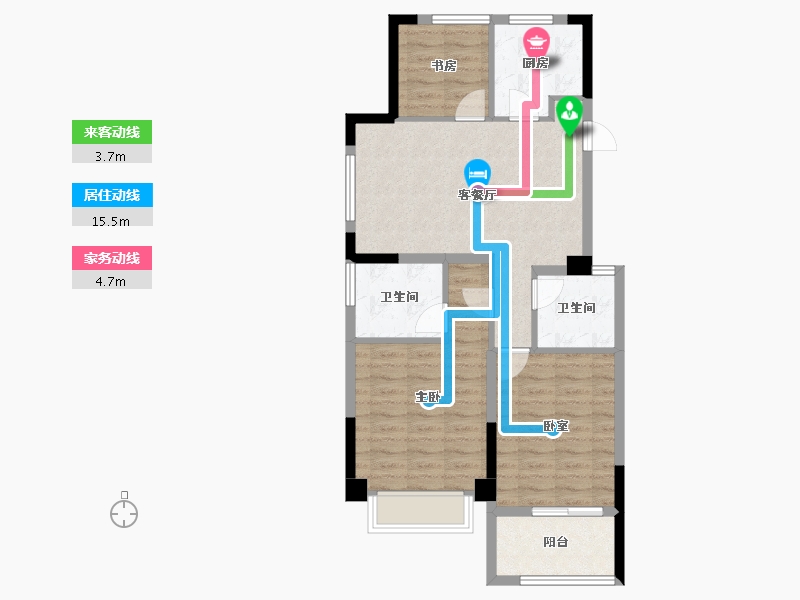 浙江省-嘉兴市-绿城濮园-77.00-户型库-动静线