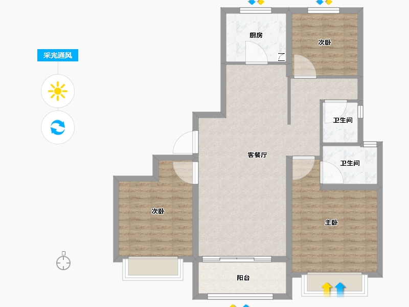 山东省-济南市-海信彩虹谷-94.01-户型库-采光通风