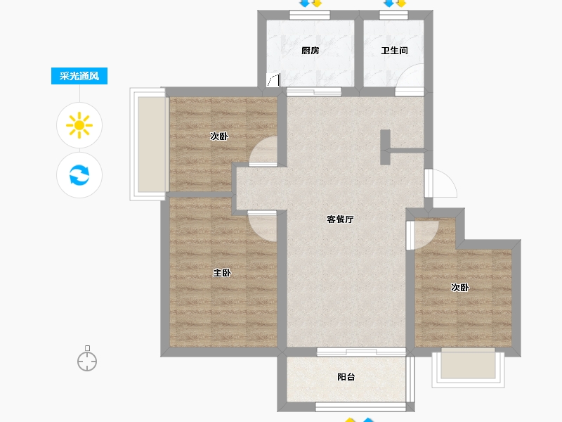 山东省-济南市-海信翰墨府​-64.89-户型库-采光通风