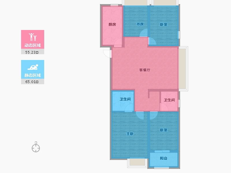 河南省-郑州市-朗悦公园府-108.00-户型库-动静分区