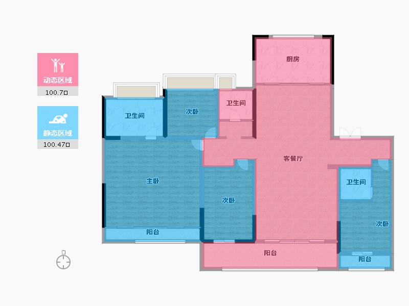 江苏省-南通市-春风里-183.20-户型库-动静分区