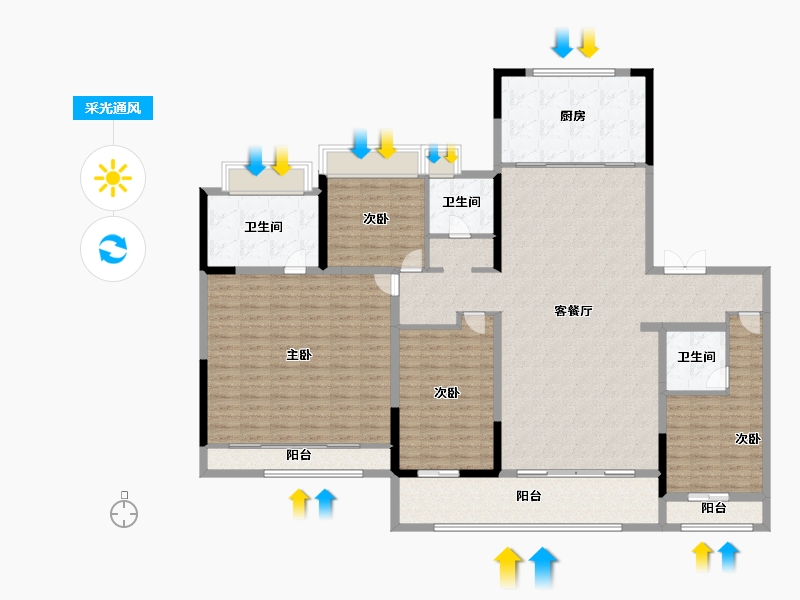 江苏省-南通市-春风里-183.20-户型库-采光通风