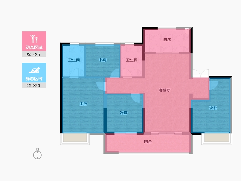 山东省-济南市-旭辉银盛泰星瀚城-104.00-户型库-动静分区