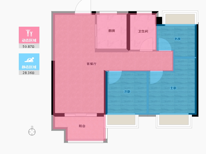 江苏省-南通市-万科金域蓝湾-71.20-户型库-动静分区