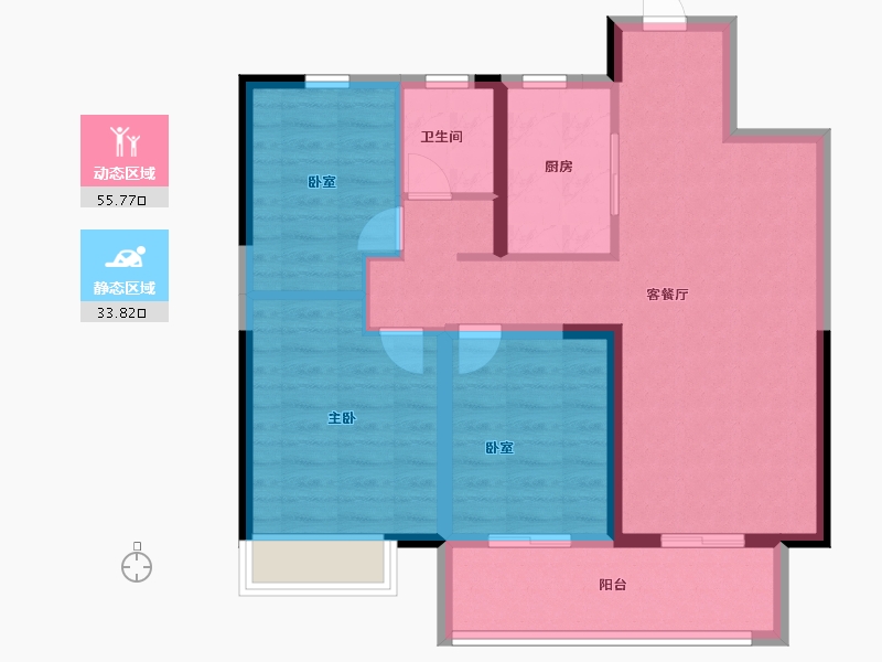 河南省-郑州市-中昂·玉棠府-80.00-户型库-动静分区