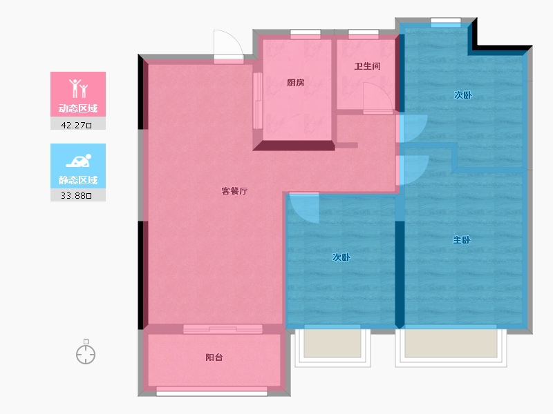 浙江省-嘉兴市-康瑞花苑-68.00-户型库-动静分区