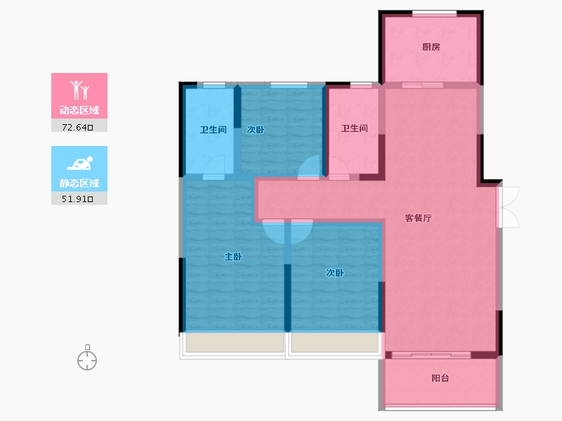 河南省-郑州市-泰宏建业国际城​-111.60-户型库-动静分区