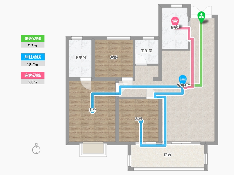 江苏省-盐城市-中庚·香城云开-80.00-户型库-动静线