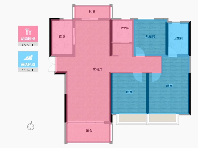 河南省-郑州市-泰宏建业国际城​-102.30-户型库-动静分区