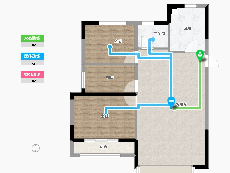 山东省-济南市-济高绿城桂语朝阳-80.00-户型库-动静线