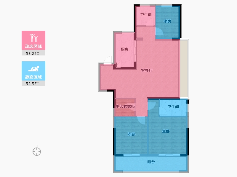 浙江省-嘉兴市-金地·天元鸣望邸-94.01-户型库-动静分区