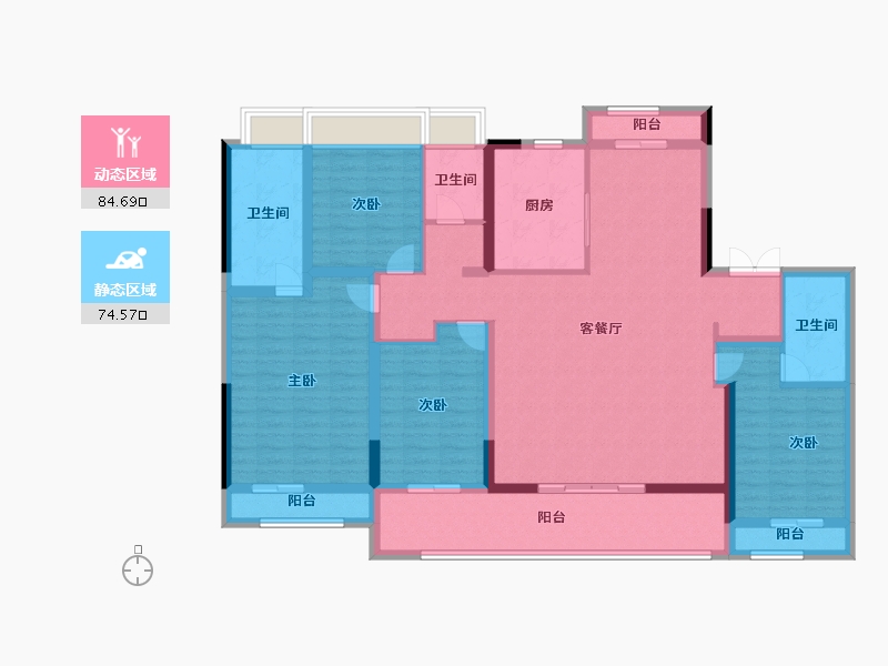 江苏省-南通市-春风里-142.40-户型库-动静分区