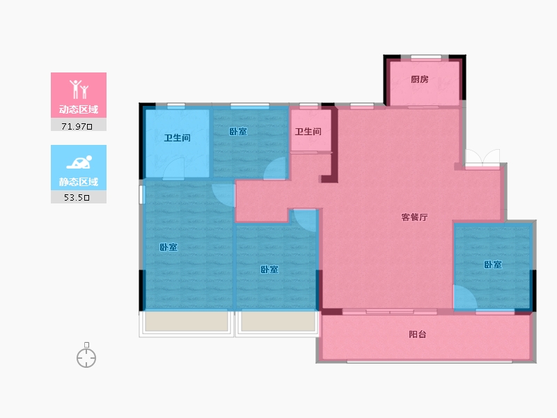 浙江省-嘉兴市-四季华庭-114.52-户型库-动静分区