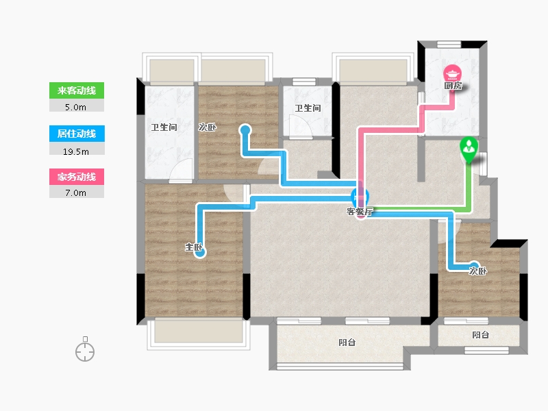 江苏省-南通市-汇昌雍锦翰棠-94.40-户型库-动静线