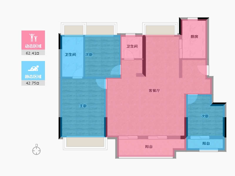 江苏省-南通市-汇昌雍锦翰棠-94.40-户型库-动静分区