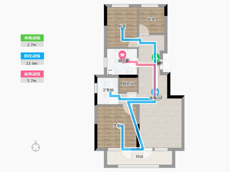 辽宁省-大连市-万科翡翠春晓-72.00-户型库-动静线