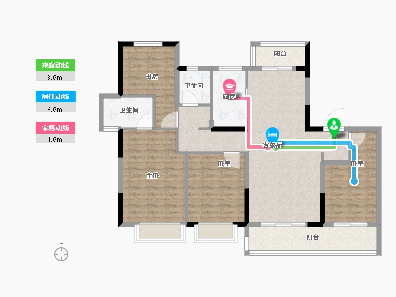 江苏省-南通市-濠悦府-109.57-户型库-动静线